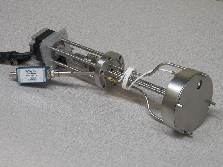 Full view of Crystal8 Sensor, Feedthrough, and Stepper Motor