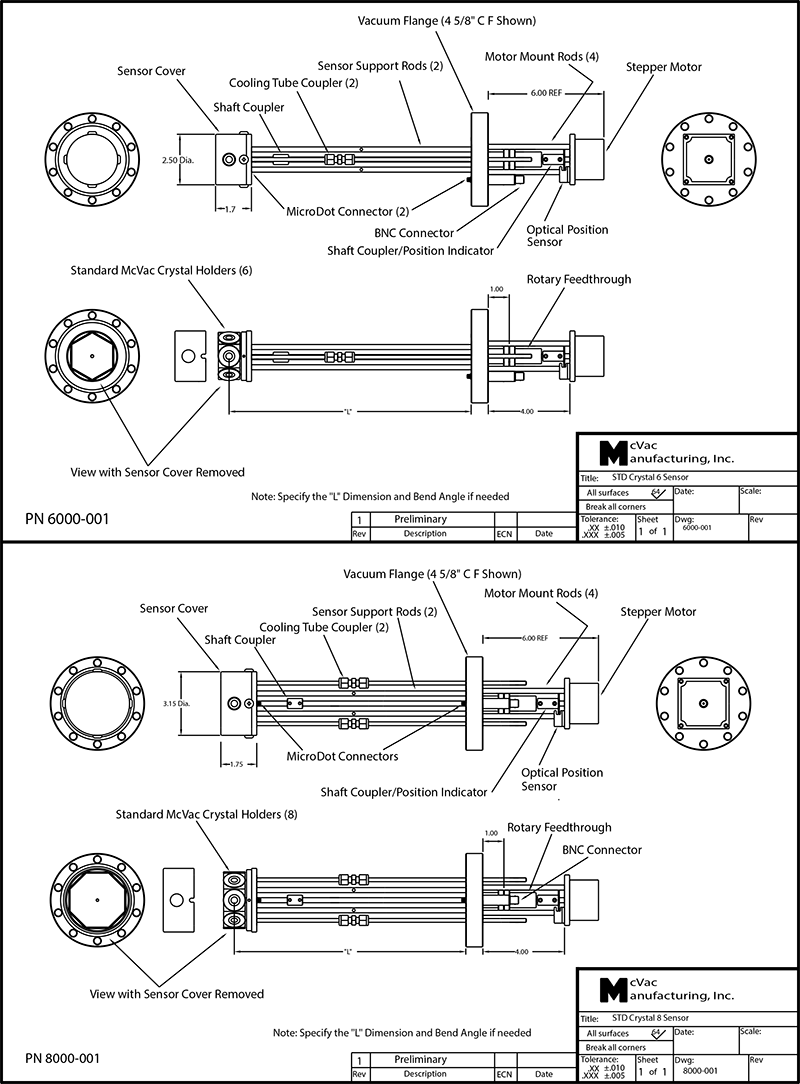 6 & 8 Multi Crystal Sensors Diagram